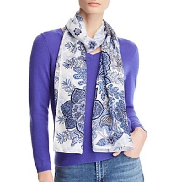 Echo Floral Paisley Silk Oblong Scarf - Picture 1 of 2
